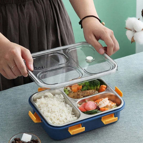 Boîte à lunch portable avec doublure en acier inoxydable