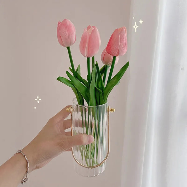 Vase en verre transparent